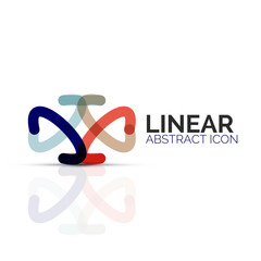 Abstract flower or star minimalistic linear icon, thin line geometric flat symbol for business icon design, abstract button or emblem