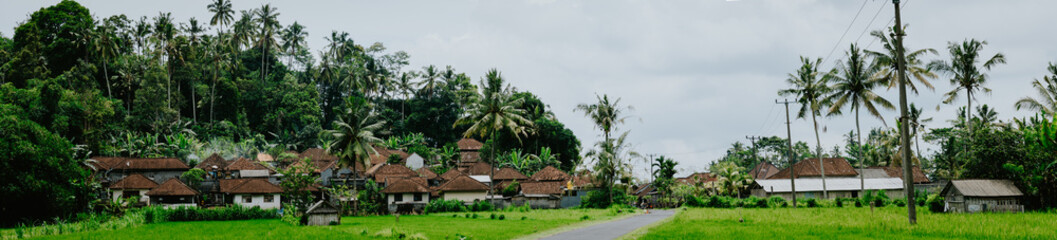 Bali village in Sidemen district. Bali, Indonesia