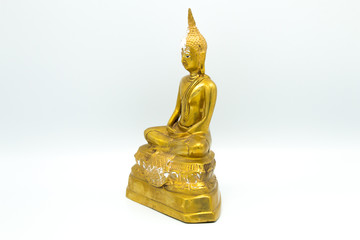 Image of Buddha, isolated on white background ,Buddha statue Buddha image used as amulets of Buddhism religion.