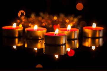 Valentine candle lights