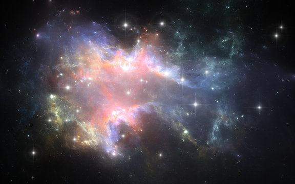 Deep space nebula with stars © Peter Jurik