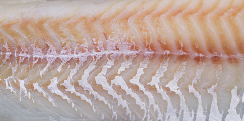 Texture de fond des filets de poisson macro close-up