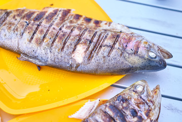 Fried fish grill on the table