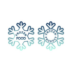 Frozen product icon set. Frozen food packaging stickers. Keep frozen label.