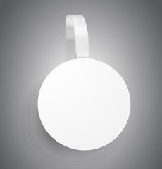 Blank wobbler on gray background. Ready to use for your design. EPS10.