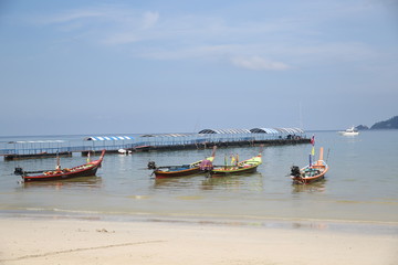 Long tail colorful boats