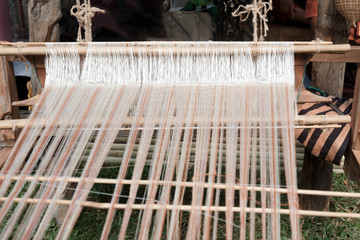 Weaving / View of thread on loom.