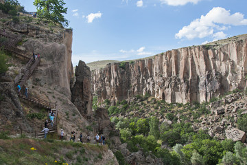 Ihlara Valley in Cappadocia. Ihlara Valley (Peristrema Monastery) or Ihlara Gorge is the most famous valley in Turkey for hiking excursions.