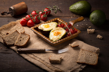 baled avocado with egg