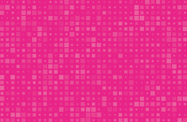 Abstract geometric pattern with small squares different size, scale. Pink color Vector illustration
