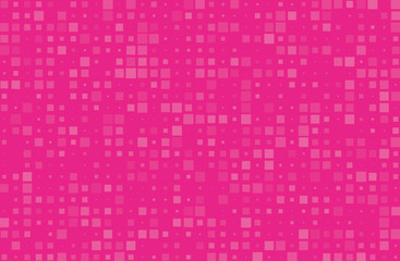 Abstract geometric pattern with small squares different size, scale. Pink color Vector illustration