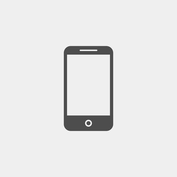 Mobile phone flat vector icon. Smartphone flat vector icon	