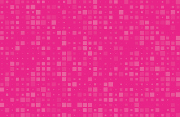 Abstract geometric pattern with small squares different size, scale. Pink color Vector illustration