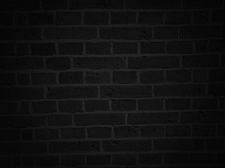 Black wall as background, texture of a black brick wall 

