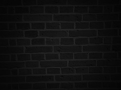 Black wall as background, texture of a black brick wall 

