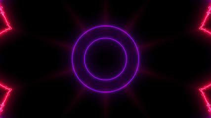 Abstract background with neon lines. 3d rendering