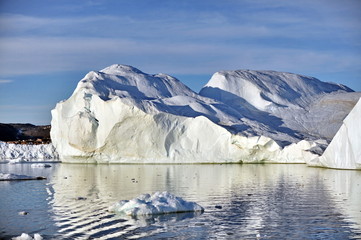 Greenland. Giant icebergs near the village of Ilulissat