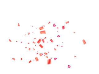 Vector Pink Tinsel Festival Confetti. Birthday, Christmas, New Year Party Celebration Firework Decor. Falling Down Fairy Festival Pink Foil Tinsel Vector Confetti. Modern Gift Voucher Border.