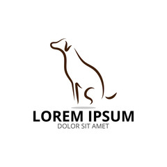 Dog logo and icon design concept template