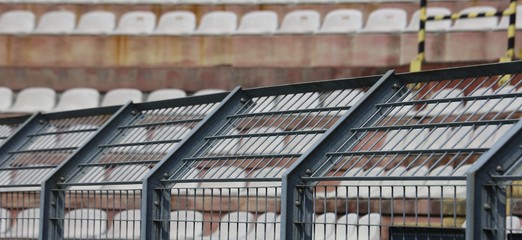 metal fence in the stadium