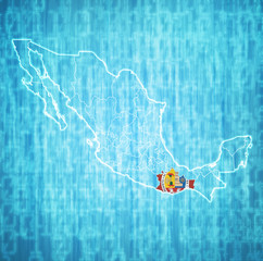 administration map of Mexico with region flags