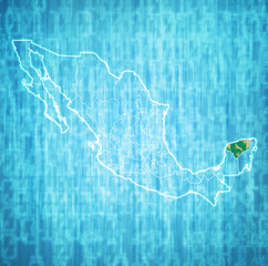 administration map of Mexico with region flags