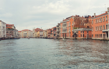 Venice / View of the river and city historical architecture