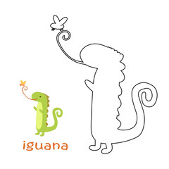 Kids coloring page - iguana