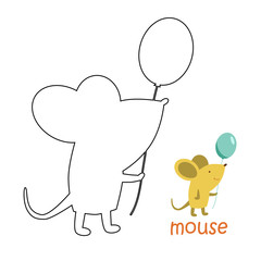 Kids coloring page - mouse