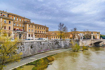 Obraz premium Tiber River Rome Cityscape