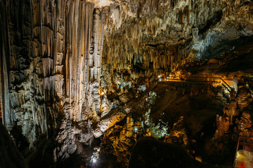 Nerja, Spain. Different Rock Formations In The Nerja Caves - Cuevas De Nerja.