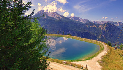 pond of water in Berchtesgaden National Park, Germany Alps