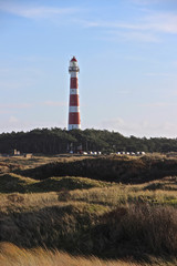 Fototapeta na wymiar Leuchtturm in Dünen auf Ameland 