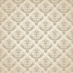 Vector beige wedding background Seamless abstract pattern. Ornamental damask background with elegant pattern.