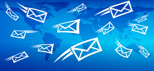 email Global Marketing Background, web messaging sending mail