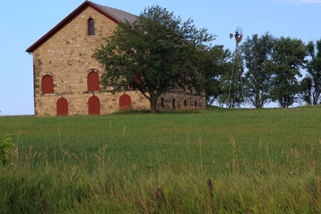 Obraz premium Rural barns made of stone and wood