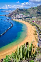 Fotobehang Las Teresitas, Tenerife,Canary islands,Spain: Playa de Las Teresitas, a famous beach near Santa Cruz de Tenerife with scenic San Andres village © davidionut