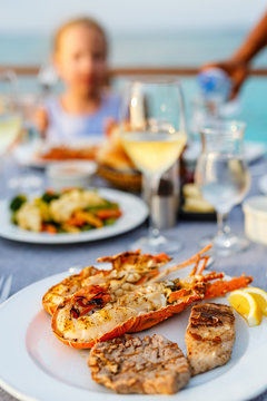 Grilled seafood platter