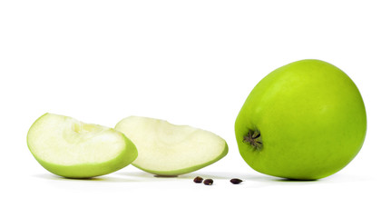 green apple on a white background