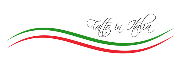 Made in Italy, In the Italian language - Fatto in Italia, colored symbol with Italian tricolor isolated on white background