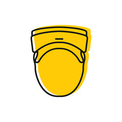 Virtual reality helmet icon, doodle style