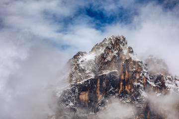 Monte Antelao (3263m) above San Vito di Cadore (close to Cortina d'Ampezzo), is the second highest mountain in Dolomiti, also known as the King of the Mountains, South Tyrol, Italy.