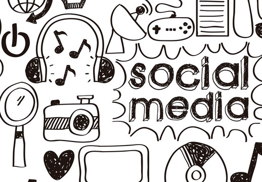 Hand-Drawn Style Social Media Icon Set 1