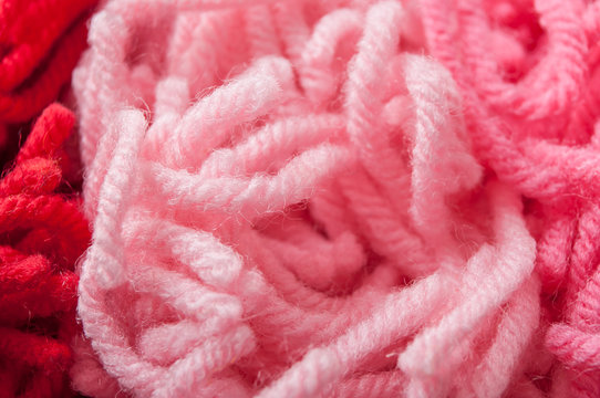 closeup of  pink wool wire texture