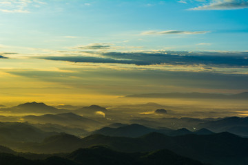 Beautiful mountain and cloud in the sunlight.