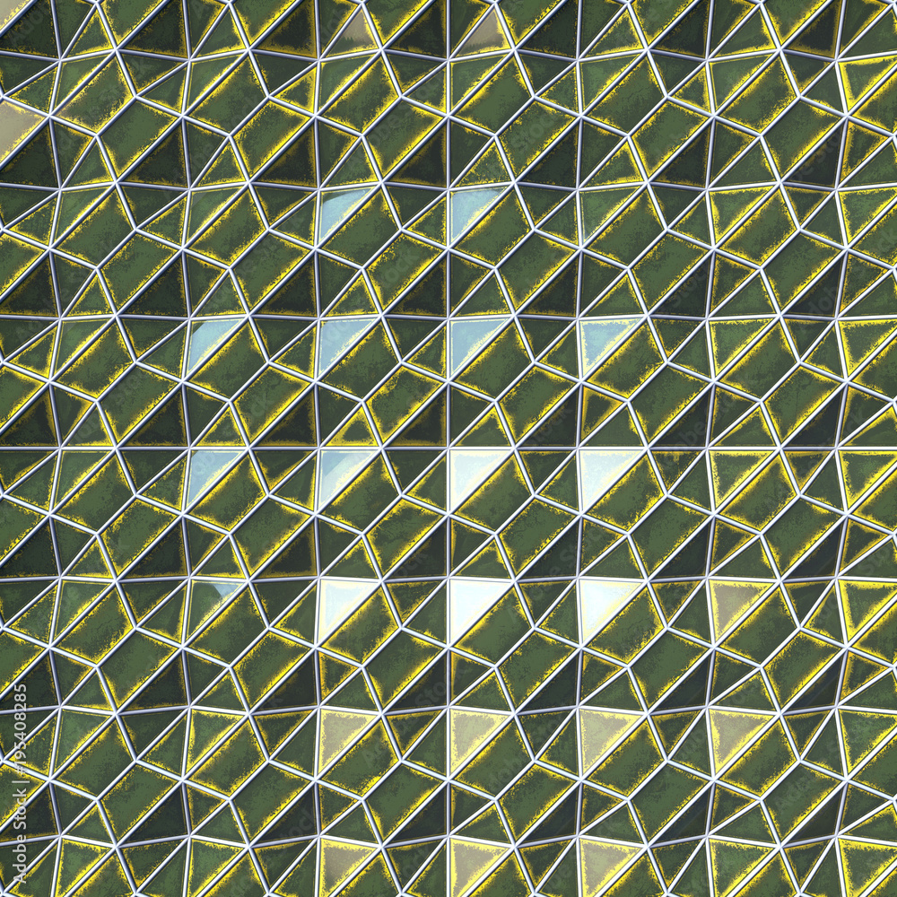 Poster Dark green scratched abstract surface pattern. 3d rendering