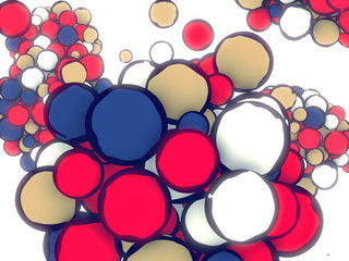 Abstract Illustration of Colorful Balls isolated on white background. 3d rendering