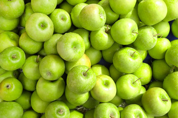 Spring summer detox fruit vegetable diet. Close up of harvest pile. Supermarket stand of clean and shiny vegetables / fruits assortment. Healthy eating concept.