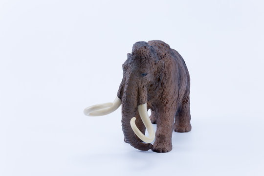 Brown Mammoth toy on white background