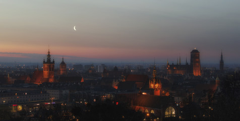 Gdańsk z góry gradowej o świcie © M